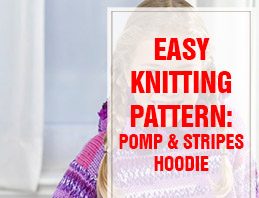 Pomp & Stripes Hoodie Free Knitting Pattern THUMP