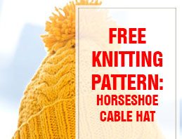 free knitting pattern horseshoe cable hat thump