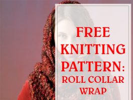 Easy Free Knitting Roll Collar Wrap THUMP