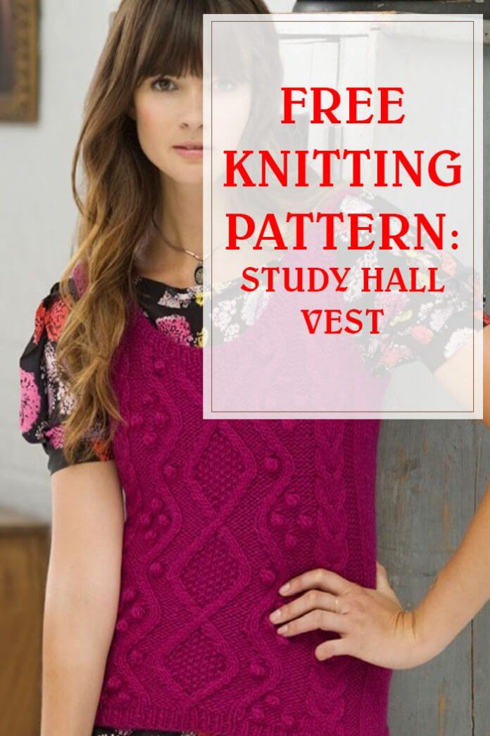 Study Hall Vest Free Knitting Pattern - HousewivesHobbies