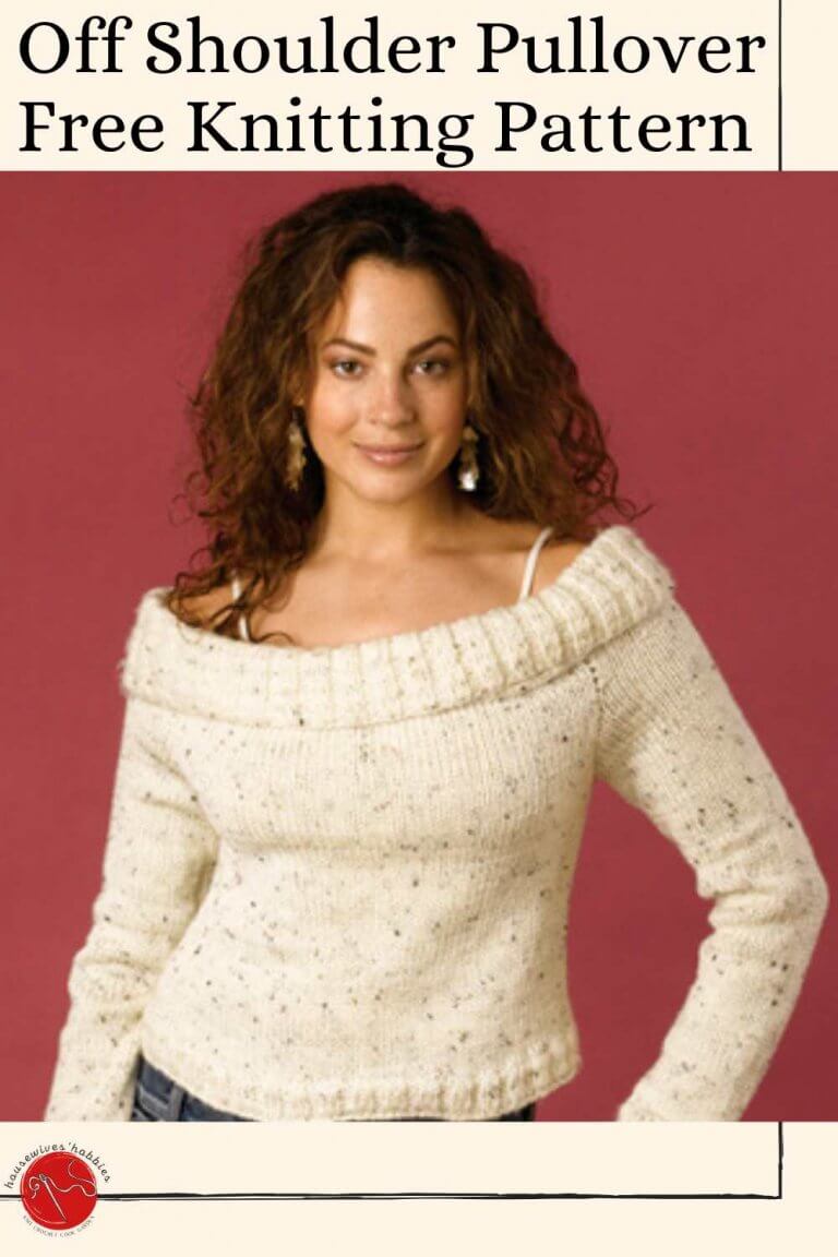 Off Shoulder Pullover Free Knitting Pattern HousewivesHobbies