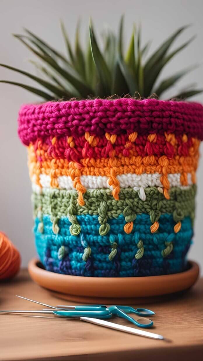 Crochet Flower Pot Pattern Free