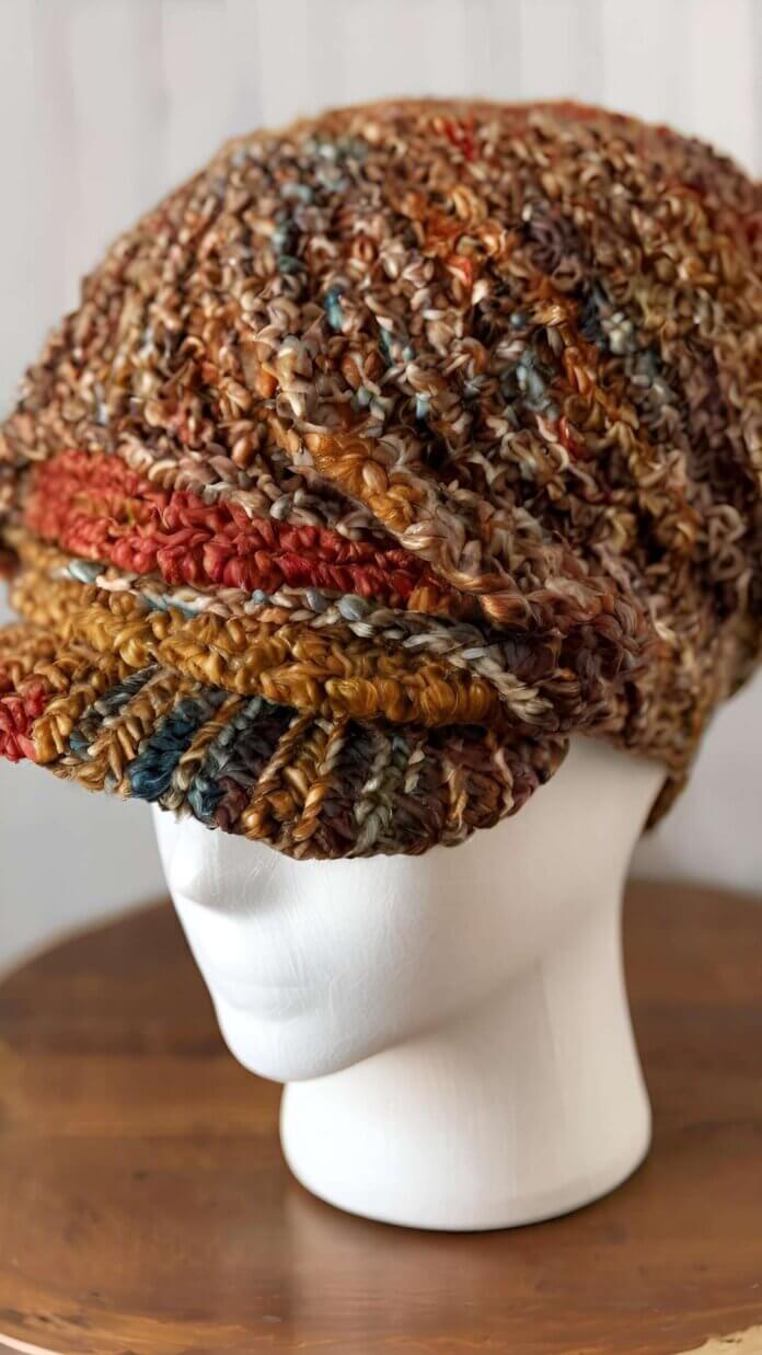 Vintage-Inspired Slouchy Newsboy Hat Display