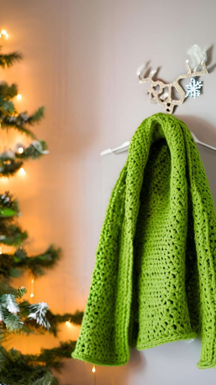 Whimsical Grinch Scarf Display